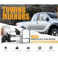 SAN HIMA Pair Towing Mirrors for Mazda BT-50 2012 to Mid-Year 2020 W/ Indicators