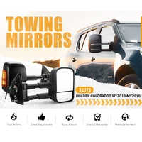 SAN HIMA Pair Towing Mirrors Extendable for Holden Colorado7 MY2013-MY2016 Black