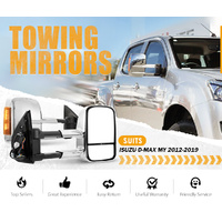SAN HIMA  Chrome Extendable Towing Mirrors for Isuzu D-MAX MY2012-MY2019