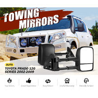Pair Extendable Towing Mirrors For Toyota Prado 120 series  2002-2009