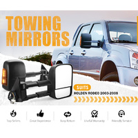 SAN HIMA Pair Towing Mirrors for Holden Rodeo 2003-2008 Black