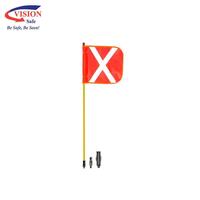 Whip Aerial Non-powered: 1.2m Length, 10x12" Flag, Single section w/Quick Release (WAN-QR) & Spring (WAN-S)