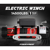 FIERYRED 12V 14500LBS Wireless Electric Winch Synthetic Rope