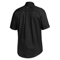 KingGee Mens Tradies Slim Shirt Short Sleeve  Colour Black Size XS