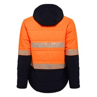 KingGee Reflective Puffer Jacket Colour Orange/Navy Size 2XS