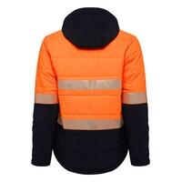 KingGee Reflective Puffer Jacket Colour Orange/Navy Size 2XS