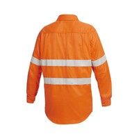 Hard Yakka Shieldtec Fr Full Hi-Visibility Closed Front Long Sleeve Shirt With Fr Tape Colour Safety Orange Size S
