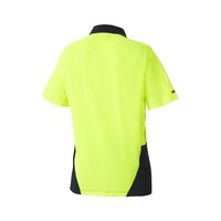 Hard Yakka Koolgear Hi-Visibility Two Tone Short Sleeve Ventilated Polo Colour Lemon/Dark Navy Size XS