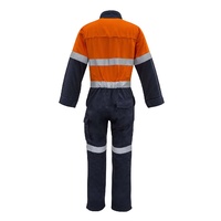 Syzmik Mens Orange Flame HRC 2 Hoop Taped Spliced Overall Orange/Navy 77