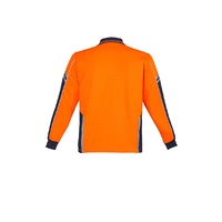 Syzmik Mens Hi Vis Squad L/S Polo Orange/Navy XS
