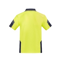 Syzmik Mens Reinforced Hi Vis Squad S/S Polo Yellow/Navy XXS