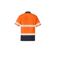 Syzmik Unisex Hi Vis Segmented S/S Polo Hoop Taped Orange/Navy XXS