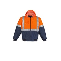 Syzmik Mens HI Vis Quilted Flying Jacket Orange/Navy Small