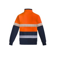 Syzmik Mens Orange Flame HRC 2 Hoop Taped 1/4 Zip Brushed Fleece Orange/Navy XXS