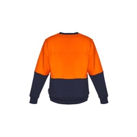 Syzmik Unisex Hi Vis Crew Sweatshirt Orange/Navy XXS