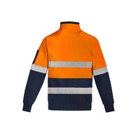 Syzmik Mens Hi Vis 1/4 Zip Pullover Hoop Taped Orange/Navy XXS