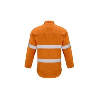 Syzmik Mens FR Closed Front Hooped Taped Shirt Orange Small