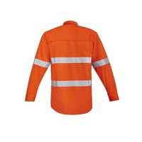 Syzmik Mens Orange Flame HRC 2 Hoop Taped Open Front Spliced Shirt Orange XXS