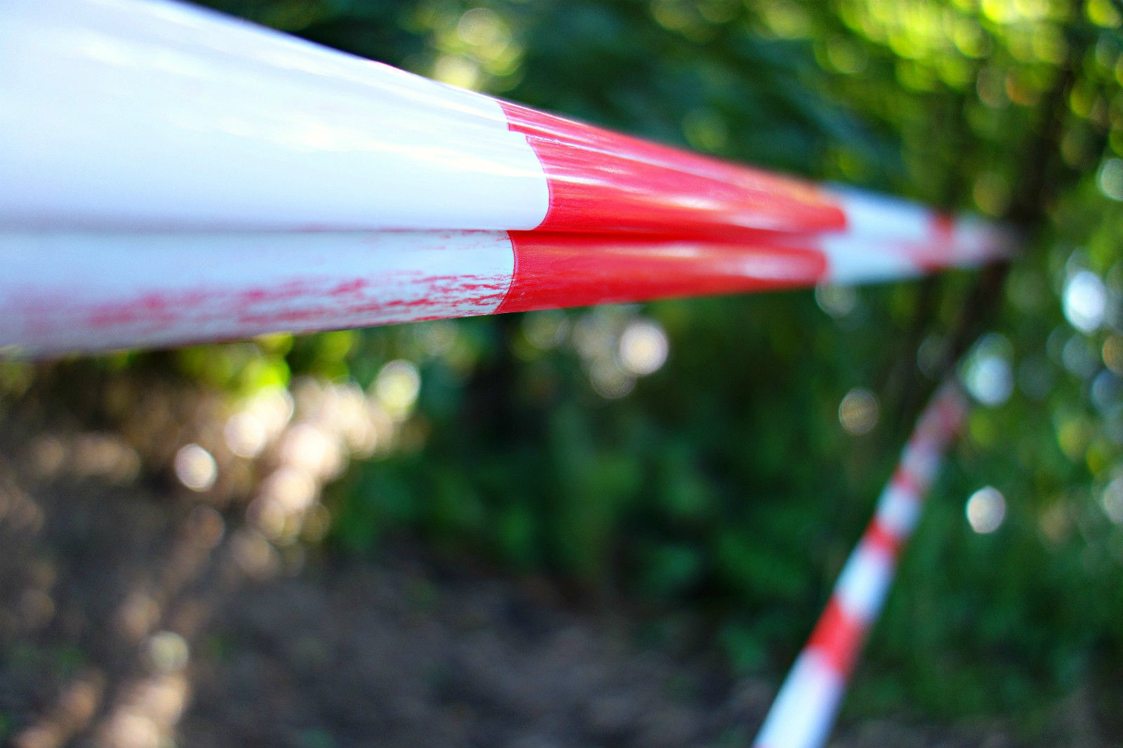 3x DANGER TAPE Red White Safety Warning Barricade Barrier Strip Non-Stick 20m
