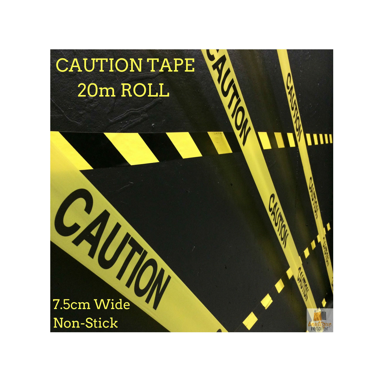 CAUTION TAPE Yellow Safety Warning Barricade Industrial Strip Non-Stick 20m