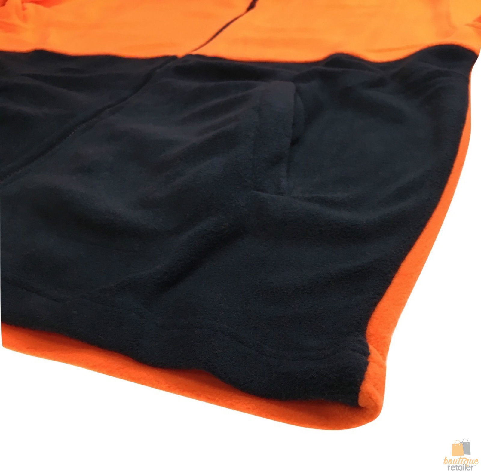 HI VIS POLAR FLEECE Jumper Full Zip Safety Workwear Fleecy Jacket Unisex - Orange - 3XL