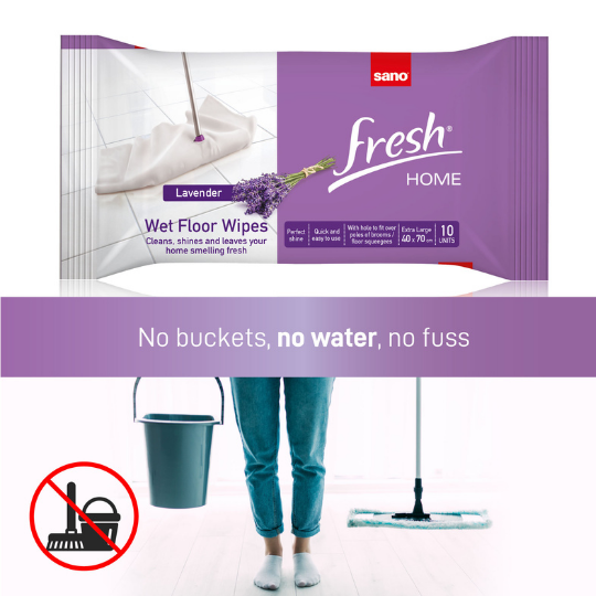 2x Floor Wipes Fresh Home Cleaning System Lavender Scent