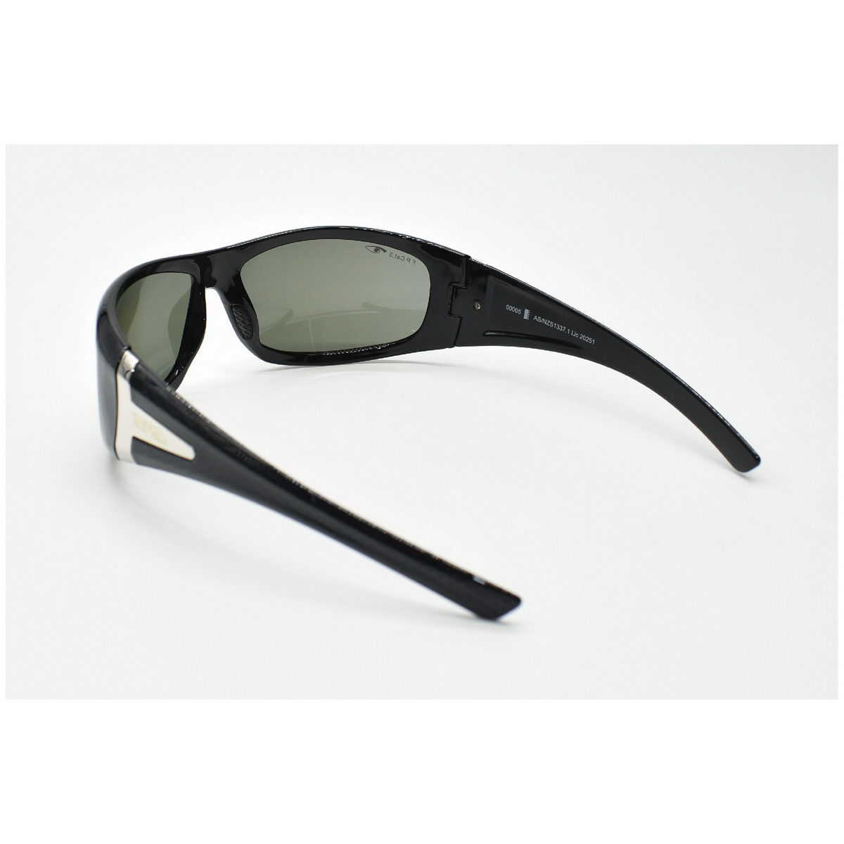 Eyres by Shamir SPACE Crystal Black Snake Frame Polarised Grey FS Lens Safety Glasses
