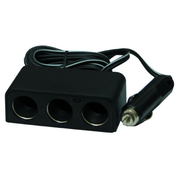 Charge Cigarette Lighter Accessory Socket With 3 Outlets 2Mtr Coiled Wire 12/24V