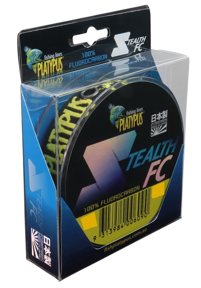 100m Spool of 10lb Platypus Stealth Fluorocarbon Fishing Leader With  Elastic Line Tamer