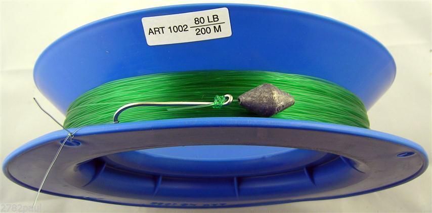 80lb PRE RIGGED 10 RING CASTER HAND LINE-200m BULK 3 PACK GREAT FOR  OFFSHORE