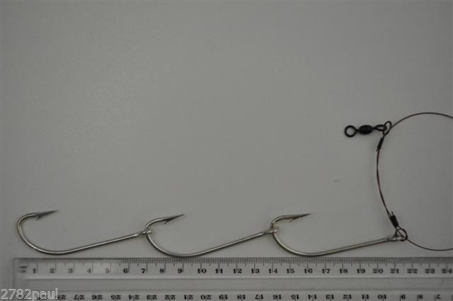 Wilson Mackerel Fishing Rig 3x8/0 Hook-Setup - 90lb Multi Strand Wire