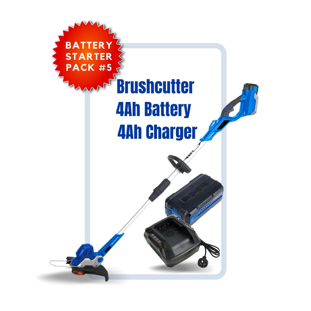 Hyundai 40V Battery Brushcutter 10" 4Ah Lithium Battery and Charger