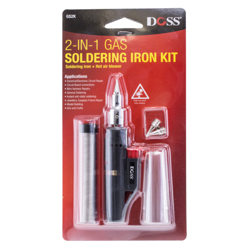 Doss 2 In 1 Gas Soldering Iron Kit w/ Solder/Hot Air Blower Electronics/Repairs