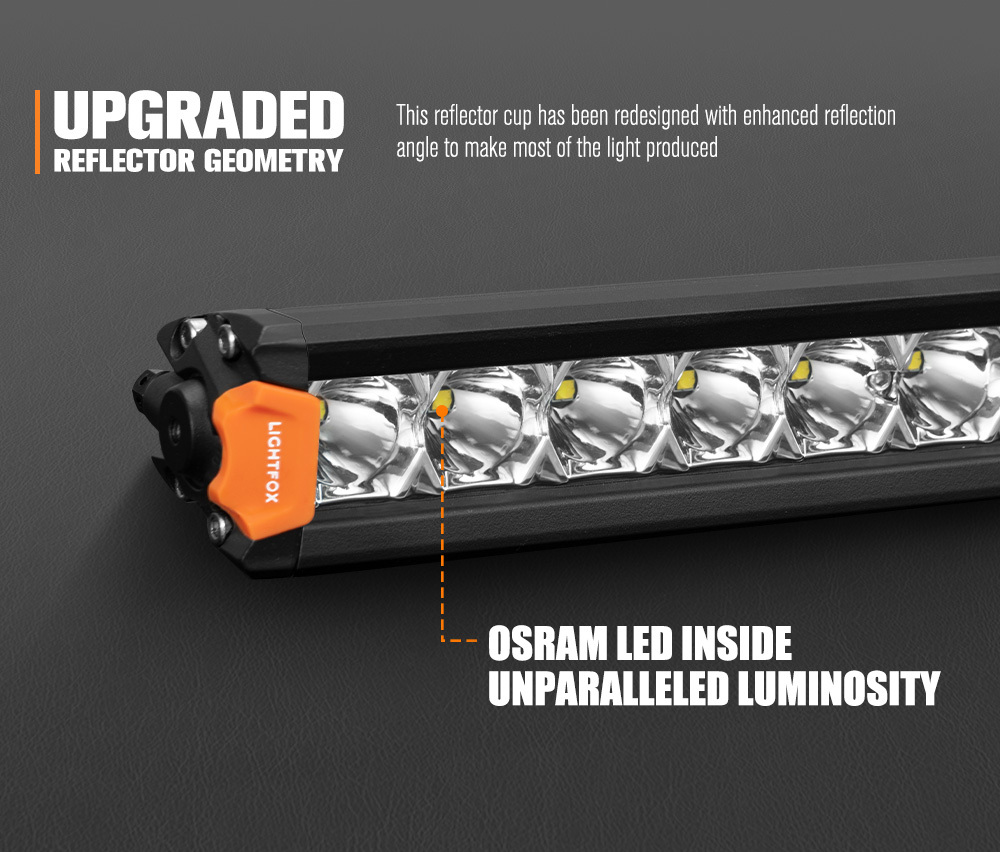 LIGHTFOX Pair 8inch Osram LED Light Pods Spot Beam Driving Light Bar Offroad 4x4