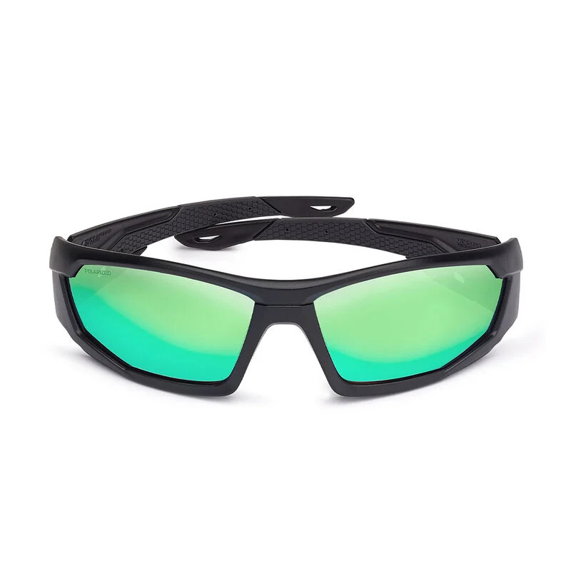 Bolle Safety Mercuro Polarised Safety Glasses Black frame with green flash mirror lens