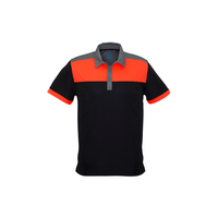 Mens Charger Polo Black/Royal/Grey Small