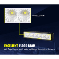 Pair 6inch LED Work Light Bar Flood Beam Lamp Reverse Offroad 4x4