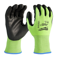 Milwaukee Small High Visibility Cut Level 2 Polyurethane Dipped Gloves 48738920