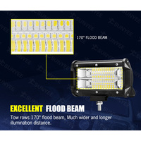 LIGHTFOX Pair 5inch LED Light Bar Pods Flood Driving TRUCK SUV OffRoad 4WD