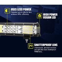 LIGHTFOX 12inch LED Light Bar Spot Flood Driving Offroad Lamp for Truck ATV 4WD