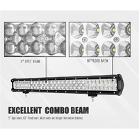 LIGHTFOX 26inch LED Light Bar Spot Flood Combo Beam LED Driving Lamp Offroad 4x4