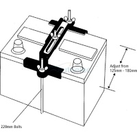 Narva Projecta Abc30 Universal & Adjustable Battery Hold Down Tray Clamp 125Mm - 180Mm