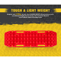 BUNKER INDUST Recovery Tracks 10T Sand Mud Snow Grass 4WD Accessory 1Pair Red