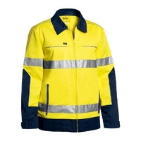 Taped Hi Vis Drill Jacket with Liquid Repellent finish Orange/Navy Size XS