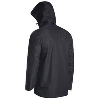 Lightweight Mini Ripstop Rain Jacket with Concealed Hood Black Size XS