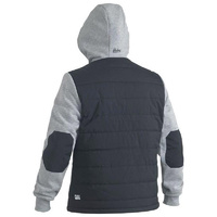 Flx & Move Contrast Puffer Fleece Hooded Jacket Charcoal Size XS