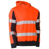 Taped Two Tone Hi Vis Contrast 4 Way Stretchy Hoodie Orange/Navy Size 4XL