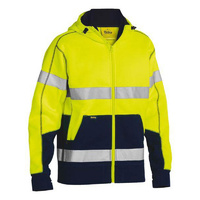 Taped Hi Vis Fleece Hoodie Orange/Navy Size XS