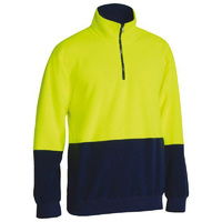 Hi Vis Polar fleece Zip Pullover  Orange/Navy Size XS