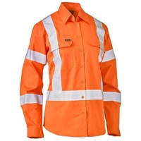 Women's X Taped Biomotion Hi Vis Cool Lightweight Drill Shirt Rail Orange Size 6